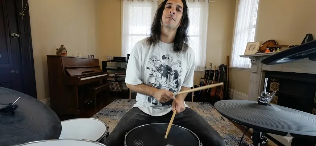 Rob playing drums